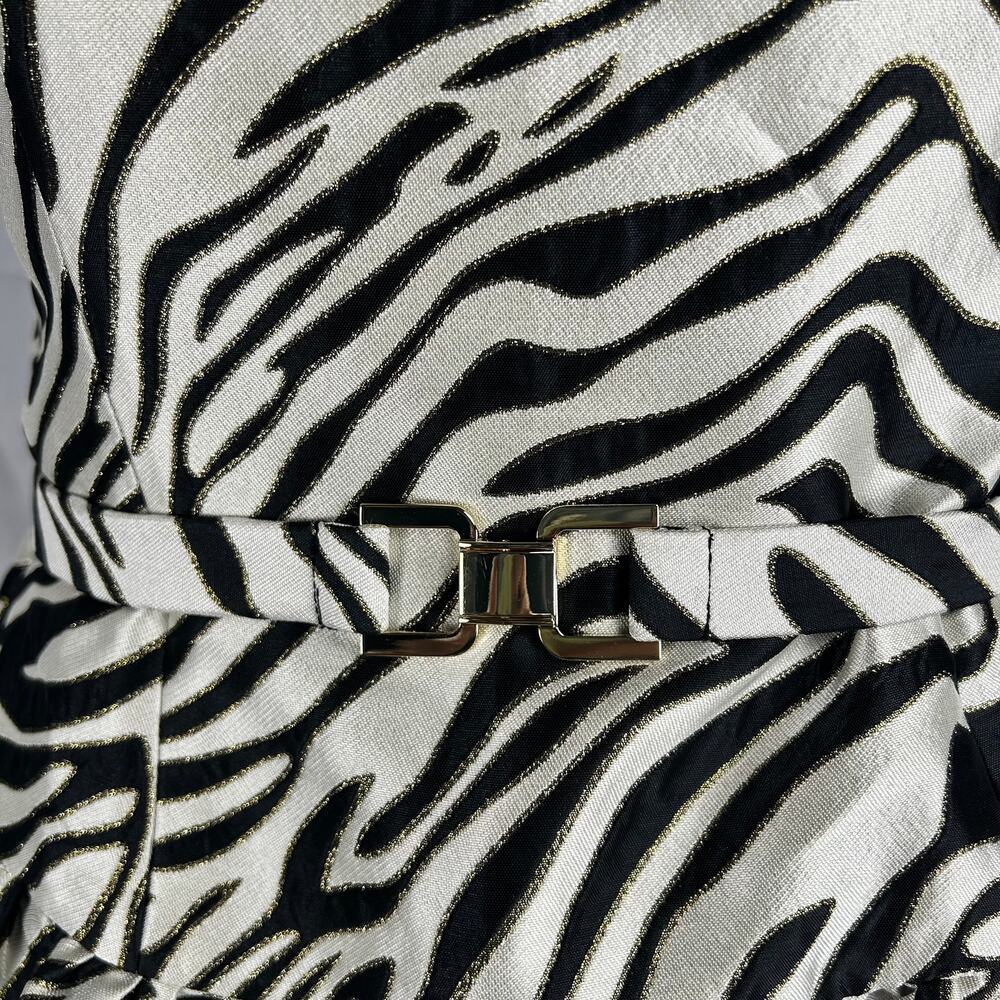 Lilly Pulitzer Akela Strapless Jacquard Dress - Black Zebra Print - Size 8 - Picture 6 of 8